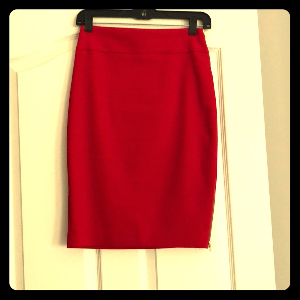 Express women’s red pencil skirt high waist